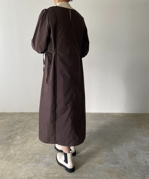 210nouve（トゥージュヌーブ）の「ボリュームスリーブサイドリボンワンピース（シャツワンピース・レディース・ブラック/ブラウン/オレンジ/グレイッシュベージュ・FREE）」の22枚目の写真