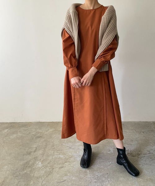 210nouve（トゥージュヌーブ）の「ボリュームスリーブサイドリボンワンピース（シャツワンピース・レディース・ブラック/ブラウン/オレンジ/グレイッシュベージュ・FREE）」の20枚目の写真