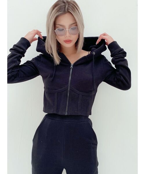 GYDA（ジェイダ）の「シアーボストンカラーサングラス（サングラス・レディース・ブラック/ベージュ・FREE）」の9枚目の写真