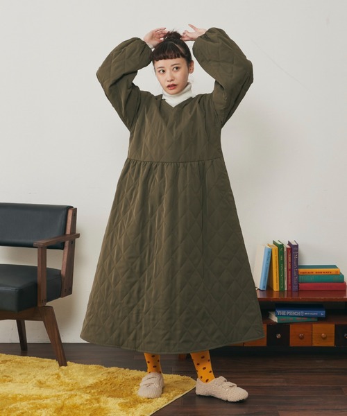 MERLOT（メルロー）の「ダイヤキルト中綿ワンピース（ワンピース