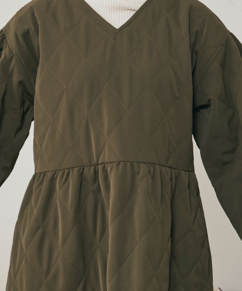 MERLOT（メルロー）の「ダイヤキルト中綿ワンピース（ワンピース・レディース・ブラック/カーキ/ピンク・FREE）」の12枚目の写真