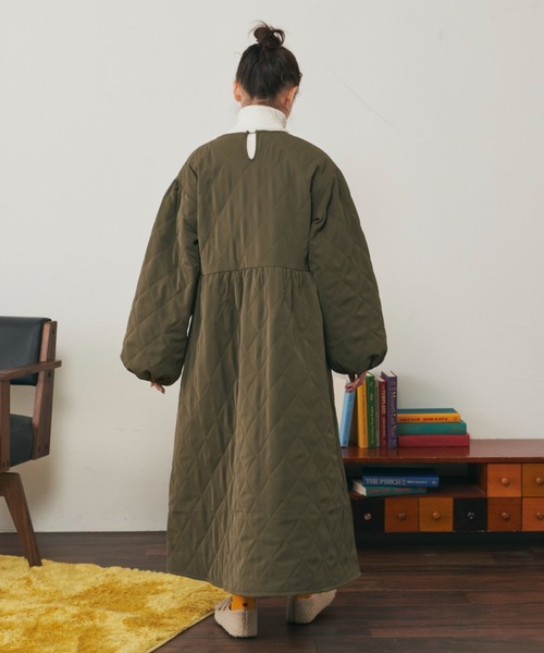 MERLOT（メルロー）の「ダイヤキルト中綿ワンピース（ワンピース・レディース・ブラック/カーキ/ピンク・FREE）」の19枚目の写真