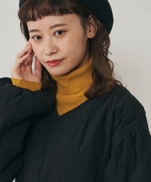 MERLOT（メルロー）の「ダイヤキルト中綿ワンピース（ワンピース・レディース・ブラック/カーキ/ピンク・FREE）」の17枚目の写真