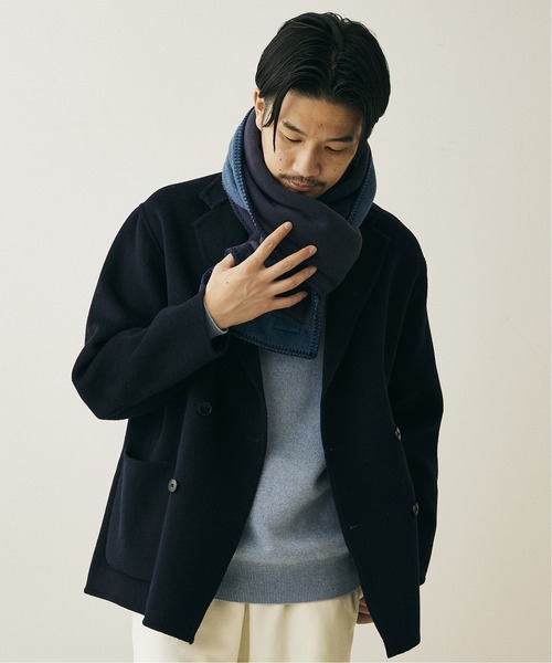 417 EDIFICE SELECT(フォーワンセブンエディフィスセレクト)の「【TWEEDMILL / ツイードミル】フリースリバーシブルマフラー 25cm×180cm(マフラー・メンズ・ブラック/チャコールグレー/ベージュ/ネイビー・FREE)」の4枚目の写真