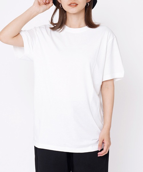 GIORDANO（ジョルダーノ）の「[GIORDANO] コットンクルーネック半袖Tシャツ (ユニセックス）（Tシャツ/カットソー・レディース・ホワイト/ブラック/ブラウン/ブルー/グリーン/イエロー/レッド・SMALL/LARGE/MEDIUM/X-LARGE）」の2枚目の写真