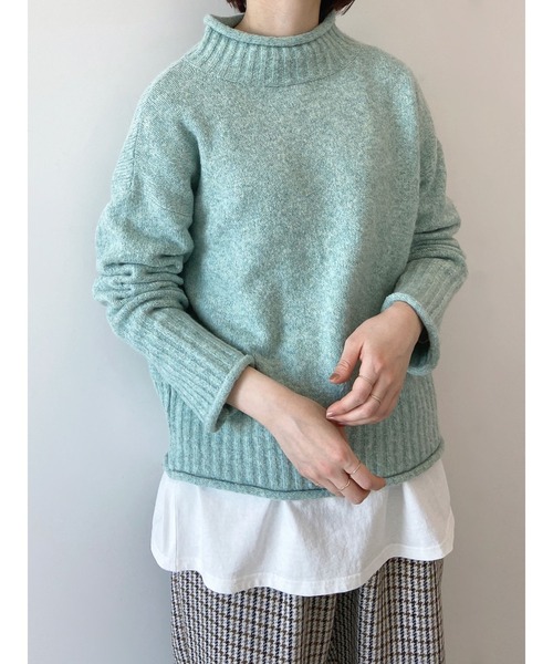 Samansa Mos2 blue（サマンサモスモスブルー）の「もちもちニット（ニット/セーター・レディース・ベージュ/グレー/オフホワイト/イエロー/ミント・ﾌﾘ-）」の5枚目の写真