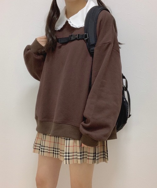 Cham.(チャム)の「ゆるだぼスウェット(スウェット・レディース・ブラウン/ベージュ・FREE)」の5枚目の写真