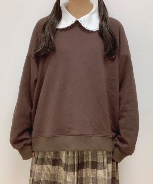 Cham.(チャム)の「ゆるだぼスウェット(スウェット・レディース・ブラウン/ベージュ・FREE)」の10枚目の写真