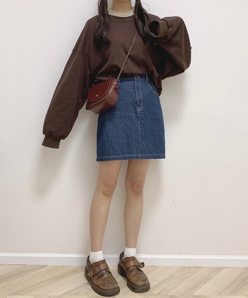 Cham.(チャム)の「ゆるだぼスウェット(スウェット・レディース・ブラウン/ベージュ・FREE)」の9枚目の写真