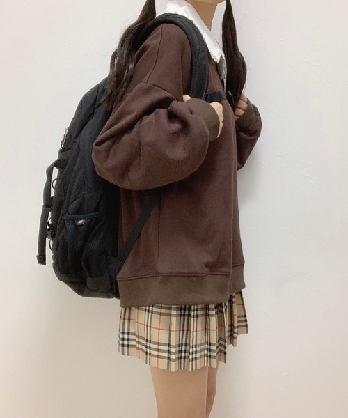 Cham.(チャム)の「ゆるだぼスウェット(スウェット・レディース・ブラウン/ベージュ・FREE)」の8枚目の写真
