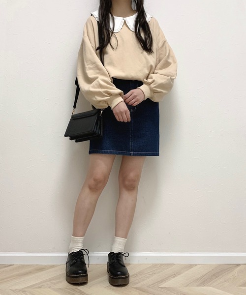 Cham.(チャム)の「ゆるだぼスウェット(スウェット・レディース・ブラウン/ベージュ・FREE)」の12枚目の写真