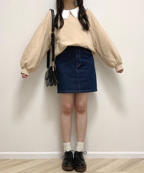 Cham.(チャム)の「ゆるだぼスウェット(スウェット・レディース・ブラウン/ベージュ・FREE)」の13枚目の写真