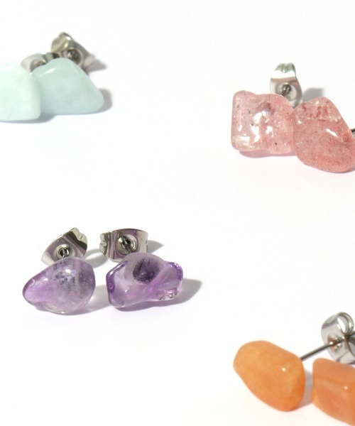 チチカカ(チチカカ)の「パワーストーンピアス(ピアス(両耳用)・レディース・パープル/ピンク/ターコイズブルー/オレンジ・FREE)」の5枚目の写真