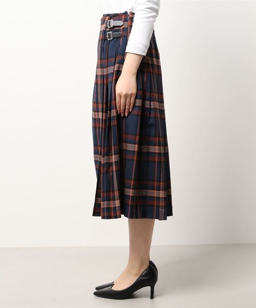 Te chichi（テチチ）の「チェックプリーツキルトスカート（スカート・レディース・ネイビー/グレー/チャコール・SMALL/MEDIUM）」の4枚目の写真