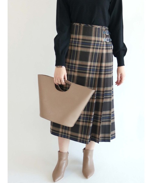 Te chichi（テチチ）の「チェックプリーツキルトスカート（スカート・レディース・ネイビー/グレー/チャコール・SMALL/MEDIUM）」の2枚目の写真