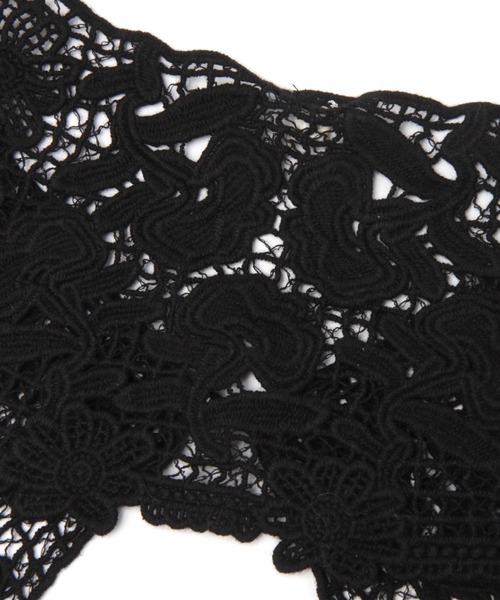 studio CLIP(スタディオクリップ)の「スクエアかぎ編み付け襟(付け襟・レディース・ブラック/アイボリー・FREE)」の9枚目の写真