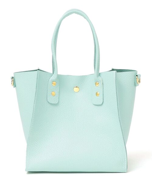 The Container Shop（ザ コンテナショップ）の「【SHIPS any別注】The Container Shop: 22SS スクエア 2WAY レザー ショルダー バッグ M（ショルダーバッグ・レディース・ライトブルー/ブラック/イエロー・ONE SIZE）」の6枚目の写真