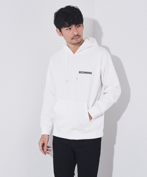 ABAHOUSE GRAY(アバハウスグレイ)の「シルキー ダンボール ロゴ プルオーバー パーカー(パーカー・メンズ・ホワイト/チャコールグレー/グリーン/グレイッシュベージュ・46/48)」の6枚目の写真