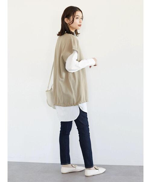 Green Parks(グリーンパークス)の「SET2点 ミニ裏毛+シャツチュニック*(Tシャツ/カットソー・レディース・ブラック/ベージュ/杢グレー・FREE)」の22枚目の写真
