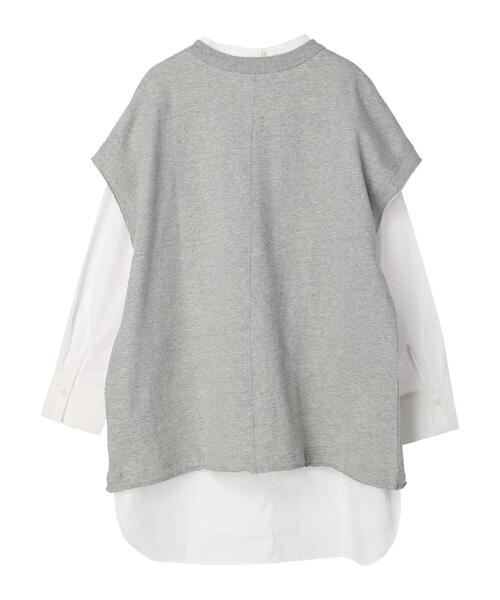 Green Parks(グリーンパークス)の「SET2点 ミニ裏毛+シャツチュニック*(Tシャツ/カットソー・レディース・ブラック/ベージュ/杢グレー・FREE)」の9枚目の写真