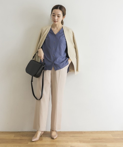 URBAN RESEARCH（アーバンリサーチ）の「ノーカラージャケット（その他アウター・レディース・ベージュ/ネイビー・38/36）」の10枚目の写真