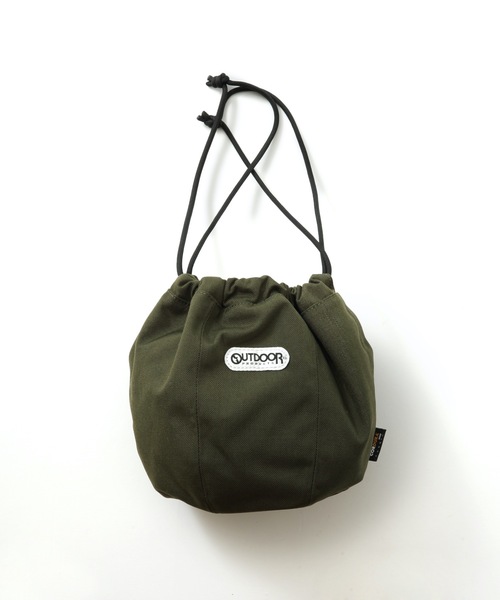 OUTDOOR PRODUCTS(アウトドアプロダクツ)の「DORRIS 121103 ボールバッグタイプ 巾着型ナイロンショルダーバッグ(ハンドバッグ・メンズ・ブラック/ネイビー/カーキ・FREE)」の1枚目の写真