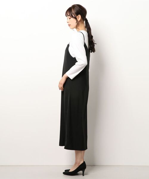 aimoha（アイモハ）の「サテンキャミソールワンピース（ワンピース・レディース・ブラック/グリーン・MEDIUM/LARGE）」の3枚目の写真