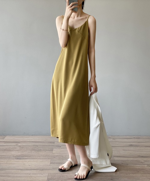 Aakasha::ワンピース:M[RESALE] セール】サテンキャミソールワンピース（ワンピース）｜aimoha
