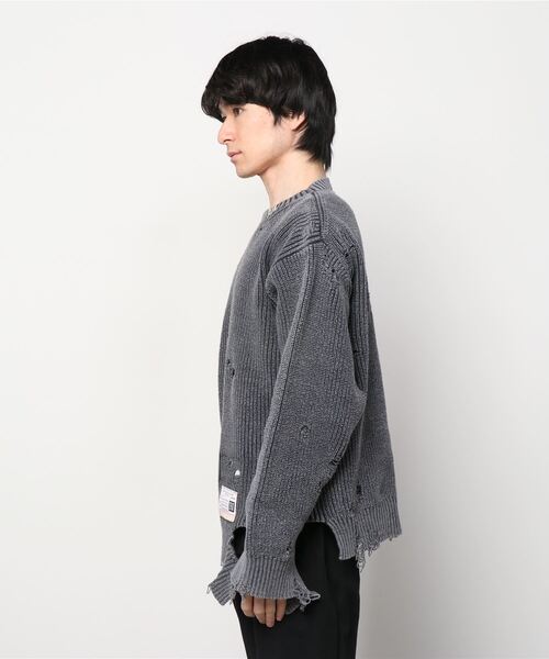 Maison MIHARA YASUHIRO(メゾンミハラヤスヒロ)の「Bleached Knit Pullover(ニット/セーター・メンズ・ブラック・44/48/46)」の3枚目の写真