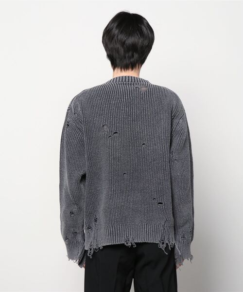 Maison MIHARA YASUHIRO(メゾンミハラヤスヒロ)の「Bleached Knit Pullover(ニット/セーター・メンズ・ブラック・44/48/46)」の2枚目の写真