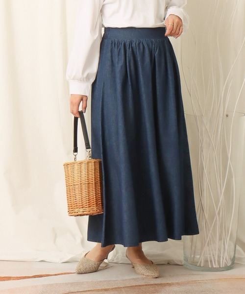 libelle more（リベル モア）の「６枚ハギデニムフレアスカート（デニムスカート・レディース・ブルー/ネイビー・L/M）」の2枚目の写真