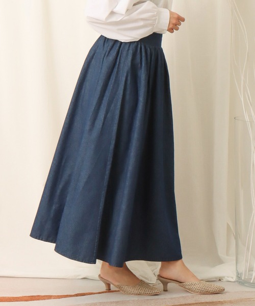 libelle more（リベル モア）の「６枚ハギデニムフレアスカート（デニムスカート・レディース・ブルー/ネイビー・L/M）」の3枚目の写真