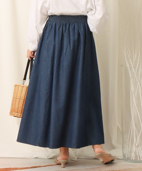 libelle more（リベル モア）の「６枚ハギデニムフレアスカート（デニムスカート・レディース・ブルー/ネイビー・L/M）」の4枚目の写真