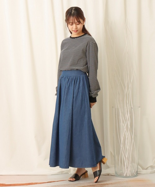 libelle more（リベル モア）の「６枚ハギデニムフレアスカート（デニムスカート・レディース・ブルー/ネイビー・L/M）」の11枚目の写真
