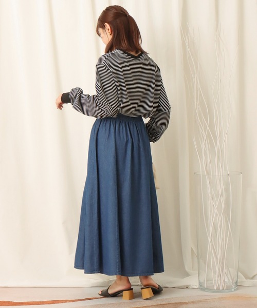 libelle more（リベル モア）の「６枚ハギデニムフレアスカート（デニムスカート・レディース・ブルー/ネイビー・L/M）」の7枚目の写真