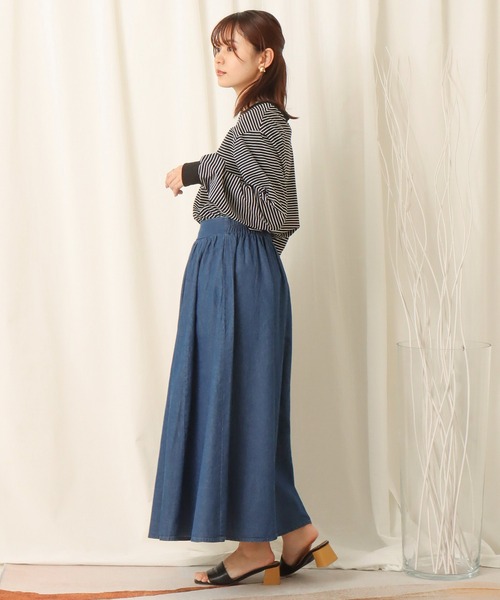 libelle more（リベル モア）の「６枚ハギデニムフレアスカート（デニムスカート・レディース・ブルー/ネイビー・L/M）」の15枚目の写真