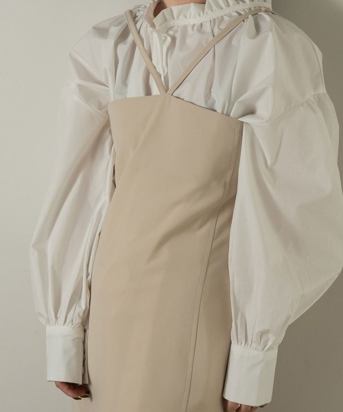 lawgy(ラウジー)の「V neck strap medium cami(キャミソール・レディース・ライトベージュ/ブラック・FREE)」の16枚目の写真