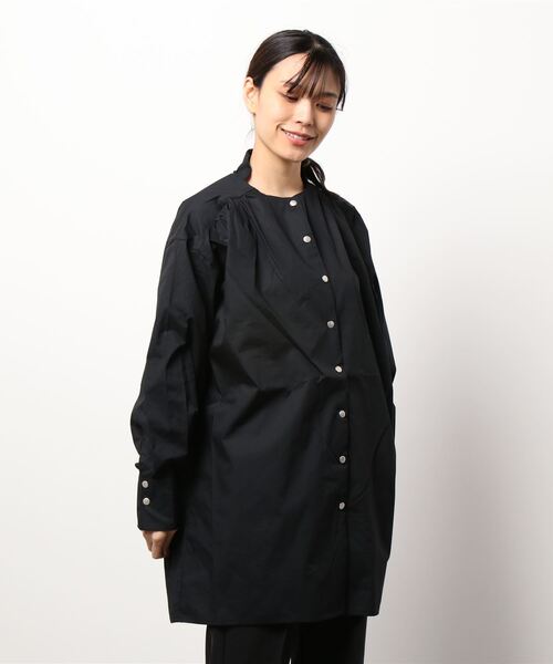 STYLEBLOCK（スタイルブロック）の「ブロードスナップ釦ブラウス（シャツ/ブラウス・レディース・ブラック/ライトブルー/ホワイト系その他/ホワイト/ピンク・M）」の3枚目の写真