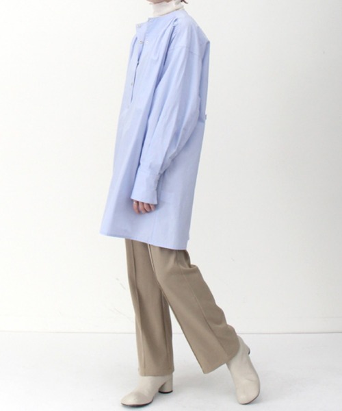 STYLEBLOCK（スタイルブロック）の「ブロードスナップ釦ブラウス（シャツ/ブラウス・レディース・ブラック/ライトブルー/ホワイト系その他/ホワイト/ピンク・M）」の9枚目の写真