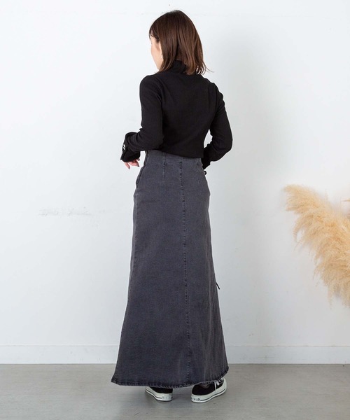 PICHI（ピイチ）の「ストレッチ入りマーメイドデニムスカート（デニムスカート・レディース・ブラック/ブルー・M/L）」の4枚目の写真