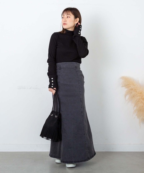 PICHI（ピイチ）の「ストレッチ入りマーメイドデニムスカート（デニムスカート・レディース・ブラック/ブルー・M/L）」の11枚目の写真