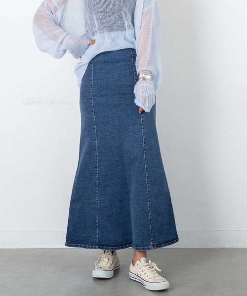 PICHI（ピイチ）の「ストレッチ入りマーメイドデニムスカート（デニムスカート・レディース・ブラック/ブルー・M/L）」の15枚目の写真