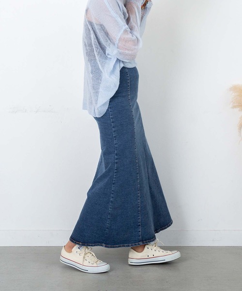 PICHI（ピイチ）の「ストレッチ入りマーメイドデニムスカート（デニムスカート・レディース・ブラック/ブルー・M/L）」の16枚目の写真