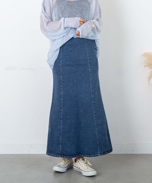 PICHI（ピイチ）の「ストレッチ入りマーメイドデニムスカート（デニムスカート・レディース・ブラック/ブルー・M/L）」の17枚目の写真