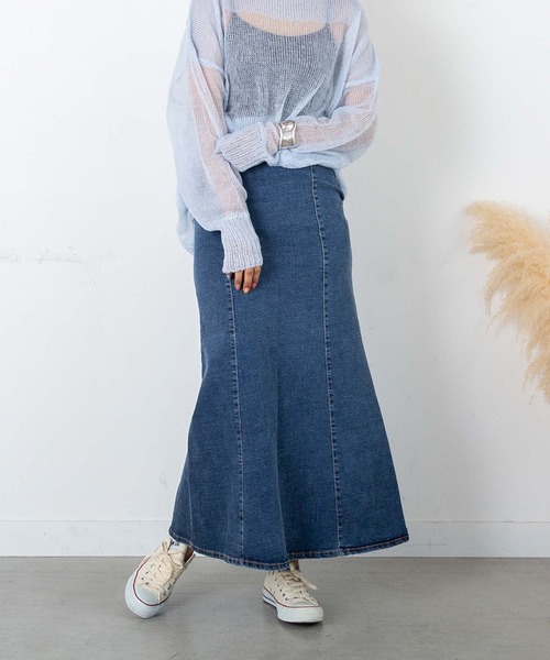 PICHI（ピイチ）の「ストレッチ入りマーメイドデニムスカート（デニムスカート・レディース・ブラック/ブルー・M/L）」の19枚目の写真