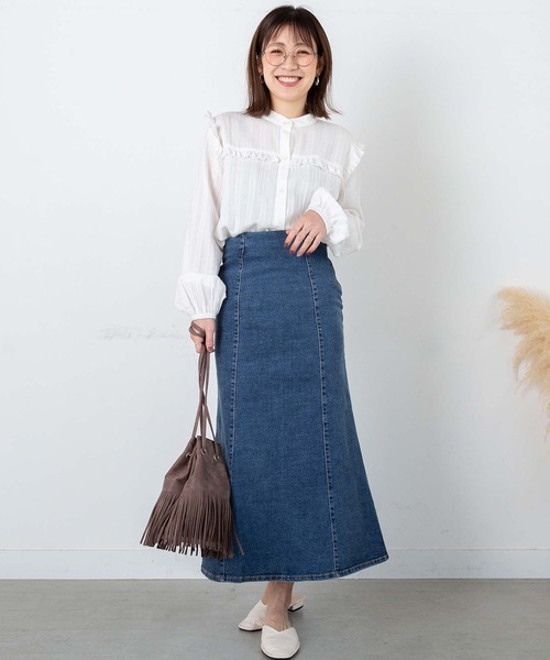 PICHI（ピイチ）の「ストレッチ入りマーメイドデニムスカート（デニムスカート・レディース・ブラック/ブルー・M/L）」の22枚目の写真
