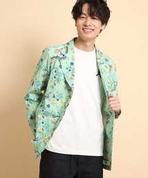 40ｃｔ＆525 | POPプリントサッカー ワークジャケット(テーラードジャケット)