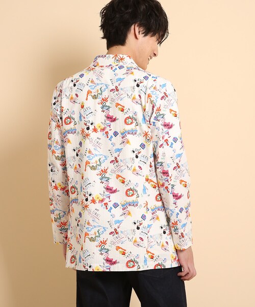 40ｃｔ＆525（フォーティーカラッツアンドゴーニーゴ）の「POPプリントサッカー ワークジャケット（テーラードジャケット・メンズ・ホワイト系1/ライトグリーン系/ネイビー系・01/04/02/03）」の7枚目の写真