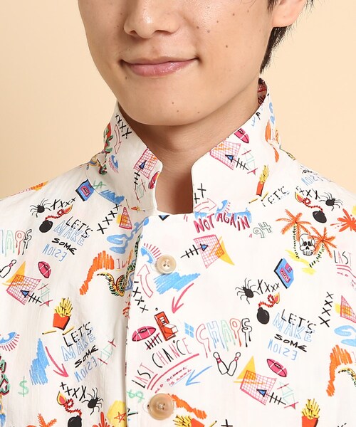 40ｃｔ＆525（フォーティーカラッツアンドゴーニーゴ）の「POPプリントサッカー ワークジャケット（テーラードジャケット・メンズ・ホワイト系1/ライトグリーン系/ネイビー系・01/04/02/03）」の9枚目の写真