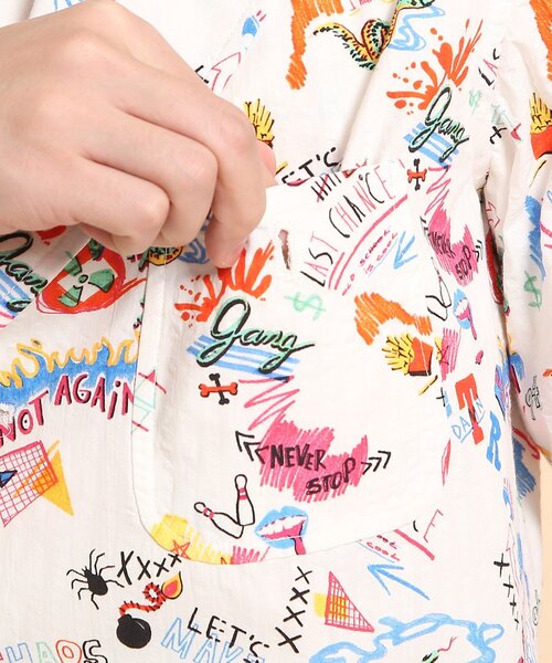 40ｃｔ＆525（フォーティーカラッツアンドゴーニーゴ）の「POPプリントサッカー ワークジャケット（テーラードジャケット・メンズ・ホワイト系1/ライトグリーン系/ネイビー系・01/04/02/03）」の10枚目の写真